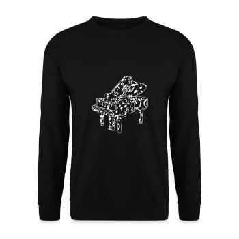 Piano Musician Sheet Music Piano - Unisex Sweatshirt - black - Front - Alina (178cm) & Michal (187cm)
