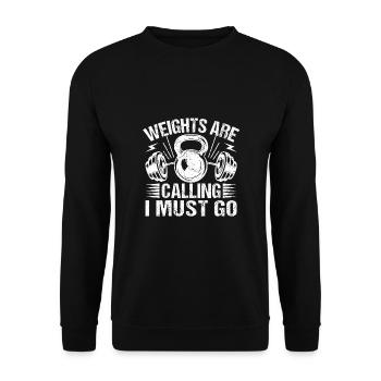 Haltérophilie Bodybuilder Poids Calling Must Go - Sweat-shirt Unisexe - noir - Devant - Alina (178cm) & Michal (187cm)
