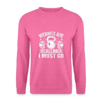 Haltérophilie Bodybuilder Poids Calling Must Go - Sweat-shirt Unisexe - rose - Devant