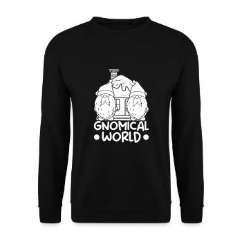 Gnome Costume Men Gnomical World Gnome - Unisex Pullover - Schwarz - Vorne - Alina (178cm) & Michal (187cm)