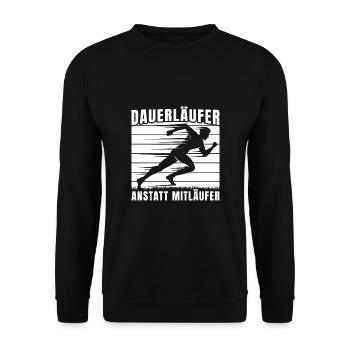 Marathon Dauerläufer Anstatt Mitläufer Running - Unisex Pullover - Schwarz - Vorne - Alina (178cm) & Michal (187cm)