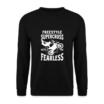 Dirtbike Rider Gets Me Fearless MX Motocross - Unisex Sweatshirt - black - Front - Alina (178cm) & Michal (187cm)