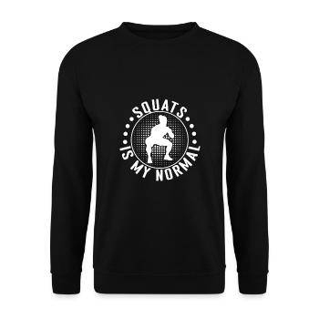 Gym Junkies Squats Is My Normal Calisthenics - Unisex Sweatshirt - black - Front - Alina (178cm) & Michal (187cm)
