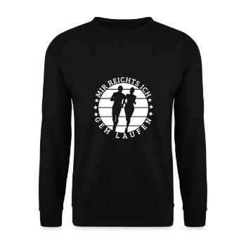 Marathon Mir Reichts Ich Geh Laufen Running Gift - Unisex Pullover - Schwarz - Vorne - Alina (178cm) & Michal (187cm)