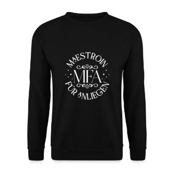 Arzthelferin Maestroin MFA - Unisex Pullover - Schwarz - Vorne - Alina (178cm) & Michal (187cm)