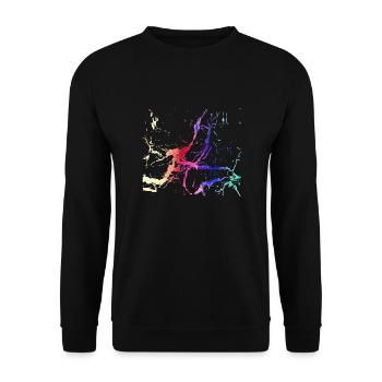 coloré,abstrait,rayures,optique usagée,rayures - Sweat-shirt Unisexe - noir - Devant - Alina (178cm) & Michal (187cm)