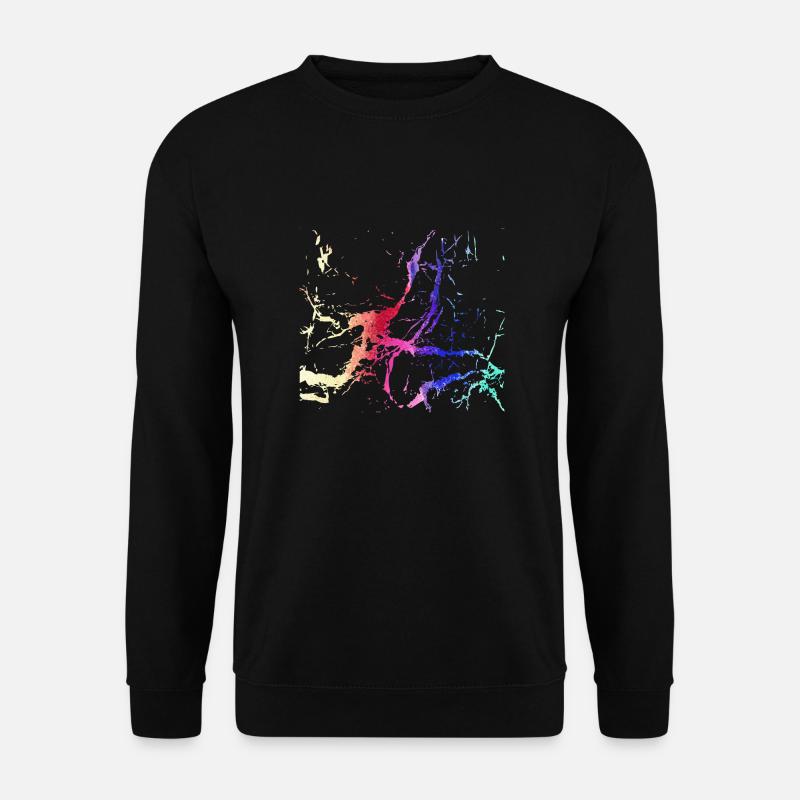 bunt,abstrakt,streifen,used optik,kratzer - Unisex Pullover - Schwarz