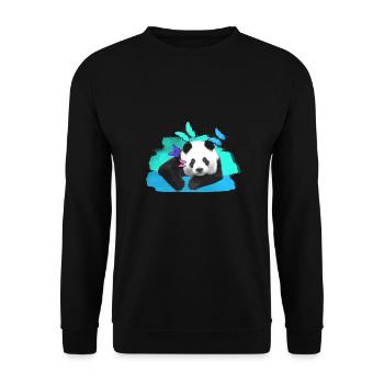 Panda,Panda Bear,Colorful,Graffiti,Painting,Blue - Unisex Sweatshirt - black - Front - Alina (178cm) & Michal (187cm)