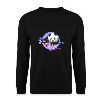Panda,Panda Bear,Colorful,Graffiti,Painting,Cherry Blossom - Unisex Sweatshirt - black - Front - Alina (178cm) & Michal (187cm)