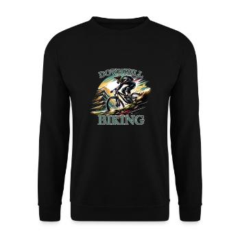 Downhill Fahrrad fahren Mountainbike MTB - Unisex Pullover - Schwarz - Vorne - Alina (178cm) & Michal (187cm)