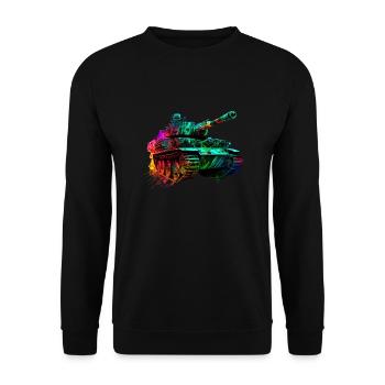 Char de combat principal cool: puissance et force en néon - Sweat-shirt Unisexe - noir - Devant - Alina (178cm) & Michal (187cm)