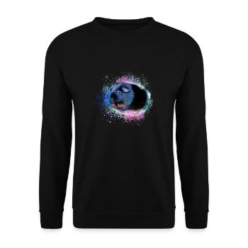 Cochons d’Inde, graffiti, peinture, coloré - Sweat-shirt Unisexe - noir - Devant - Alina (178cm) & Michal (187cm)