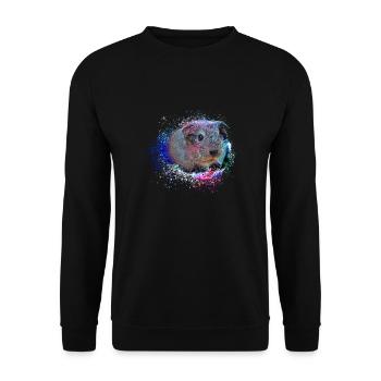 Cochons d’Inde, graffiti, peinture, coloré - Sweat-shirt Unisexe - noir - Devant - Alina (178cm) & Michal (187cm)