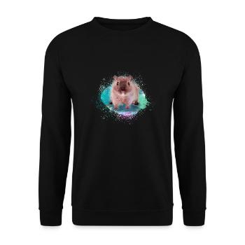 hamster, graffiti,malerei, bunt,zwerghamster - Unisex Pullover - Schwarz - Vorne - Alina (178cm) & Michal (187cm)