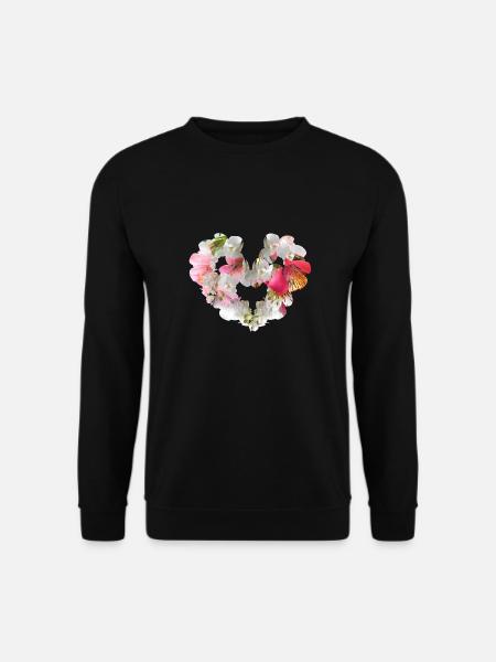 orchidee,blumen,blumenherz,herz - Unisex Pullover - Schwarz