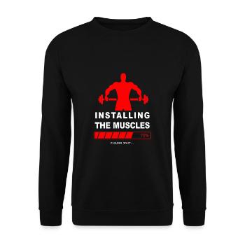 Installing Muscle 2 - Unisex Pullover - Schwarz - Vorne - Alina (178cm) & Michal (187cm)