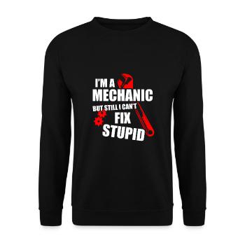i'm a mechanic - Sweat-shirt Unisexe - noir - Devant - Alina (178cm) & Michal (187cm)