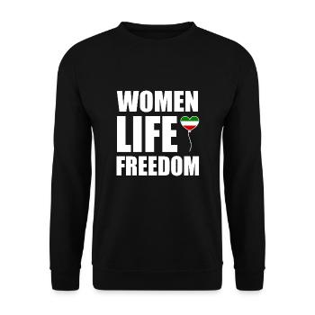 Women life freedom - Sweat-shirt Unisexe - noir - Devant - Alina (178cm) & Michal (187cm)