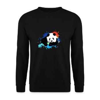 Panda,Panda Bear,Colorful,Graffiti,Painting,Blots - Unisex Sweatshirt - black - Front - Alina (178cm) & Michal (187cm)