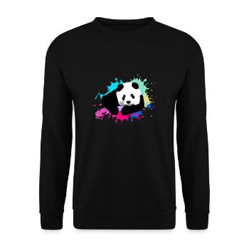 Panda,Panda Bear,Colorful,Graffiti,Painting,Blots - Unisex Sweatshirt - black - Front - Alina (178cm) & Michal (187cm)
