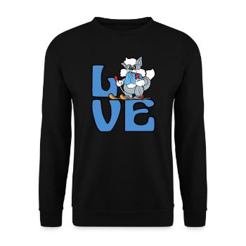 Rabbit hare skier skiing winter sport snow - Unisex Sweatshirt - black - Front - Alina (178cm) & Michal (187cm)