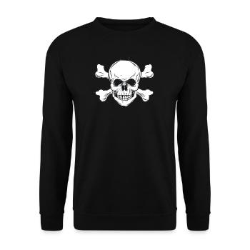 Skull - Totenkopf - Unisex Pullover - Schwarz - Vorne - Alina (178cm) & Michal (187cm)