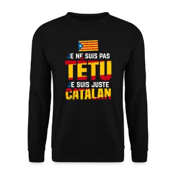 Catalan humour Espagne têtu phrase drôle Catalogne - Sweat-shirt Unisexe - noir - Devant - Alina (178cm) & Michal (187cm)