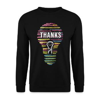 Erfolgreich Projekt Danksagung Danke - Unisex Pullover - Schwarz - Vorne - Alina (178cm) & Michal (187cm)