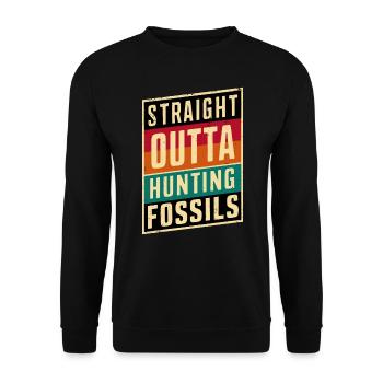 Straight Outta Aventure de chasse aux fossiles - Sweat-shirt Unisexe - noir - Devant - Alina (178cm) & Michal (187cm)