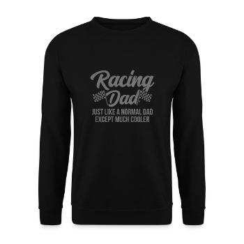 Pit Crew Checkered Flag Car Racing Dad - Unisex Sweatshirt - black - Front - Alina (178cm) & Michal (187cm)