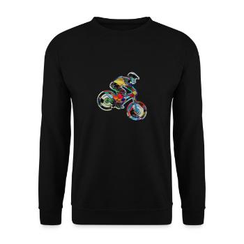ddownhill,hügel,mountainbike,rad,radfahrer,graffit - Unisex Pullover - Schwarz - Vorne - Alina (178cm) & Michal (187cm)
