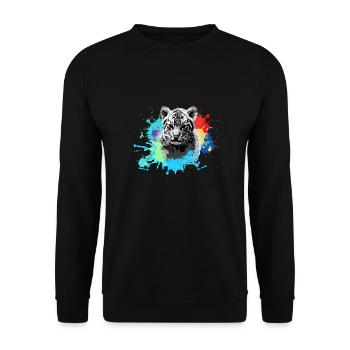 Tiger Baby,Tiger,Blue,Graffiti,Painting,Blot - Unisex Sweatshirt - black - Front - Alina (178cm) & Michal (187cm)