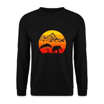 Amoureux des éléphants Afrique Animal Rétro Éléphant - Sweat-shirt Unisexe - noir - Devant - Alina (178cm) & Michal (187cm)