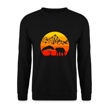 Afrique Safari Animal Cadeau Rétro Éléphant - Sweat-shirt Unisexe - noir - Devant - Alina (178cm) & Michal (187cm)