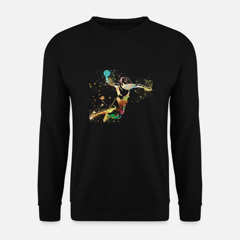 Handball, handballer, Beachhandball,Graffiti,gold - Unisex Pullover - Schwarz