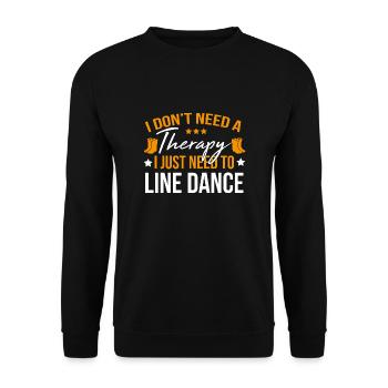 Line Dance Dancing Tanzen Tanz Country Geschenk - Unisex Pullover - Schwarz - Vorne - Alina (178cm) & Michal (187cm)