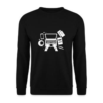 Writer's Block Author Writer Novelist Gift - Unisex Sweatshirt - black - Front - Alina (178cm) & Michal (187cm)