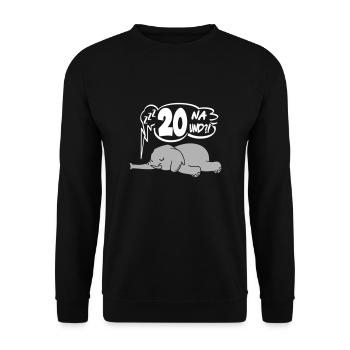 Geburtstag 20 Birthday Lustig Elefant Na und - Unisex Pullover - Schwarz - Vorne - Alina (178cm) & Michal (187cm)