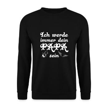 Sterneneltern - Ich werde immer dein Papa sein - Unisex Pullover - Schwarz - Vorne - Alina (178cm) & Michal (187cm)