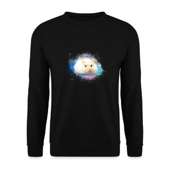 hamster, graffiti,malerei,blau,türkis,zwerghamster - Unisex Pullover - Schwarz - Vorne - Alina (178cm) & Michal (187cm)