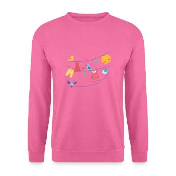 Oiseaux de blanchisserie vêtements suspendus cadeau amoureux des oiseaux - Sweat-shirt Unisexe - rose - Devant