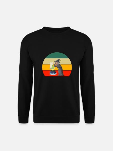 Hexenkessel Hexen Kostüm Geschenk Retro Halloween - Unisex Pullover - Schwarz