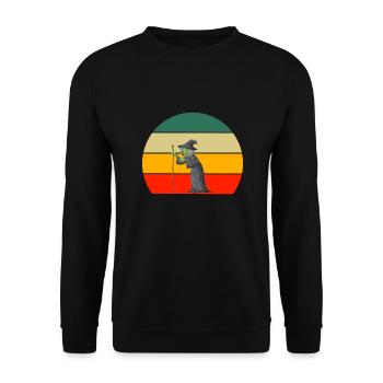 Witch Costume Party Gift Retro Halloween - Unisex Sweatshirt - black - Front - Alina (178cm) & Michal (187cm)