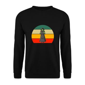Hexerei Hexen Kostüm Geschenk Retro Halloween - Unisex Pullover - Schwarz - Vorne - Alina (178cm) & Michal (187cm)