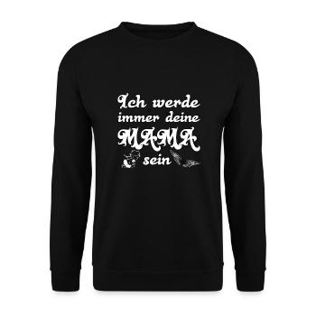 Sternenkind - Ich werde immer deine Mama sein - Unisex Pullover - Schwarz - Vorne - Alina (178cm) & Michal (187cm)
