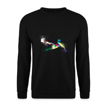 Soccer ,Soccer Soccer, Soccer masculin,graffiti - Sweat-shirt Unisexe - noir - Devant - Alina (178cm) & Michal (187cm)