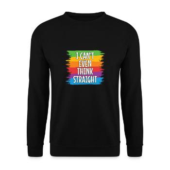 Gay Pride Lesbian LGBT I cant even think straight - Unisex Sweatshirt - black - Front - Alina (178cm) & Michal (187cm)