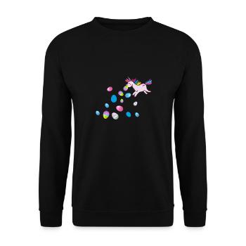 kotzendes einhorn,einhorn,ostern,ostereier - Unisex Pullover - Schwarz - Vorne - Alina (178cm) & Michal (187cm)