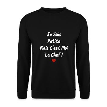 Ich bin klein, aber ich bin der - Unisex Pullover - Schwarz - Vorne - Alina (178cm) & Michal (187cm)