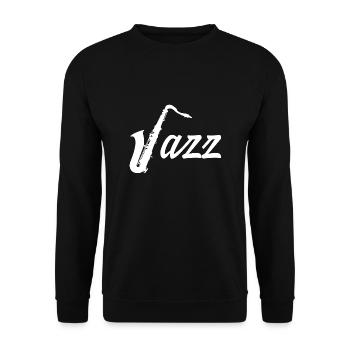 Saxophon Saxophonist Jazz Music Player Geschenk - Unisex Pullover - Schwarz - Vorne - Alina (178cm) & Michal (187cm)